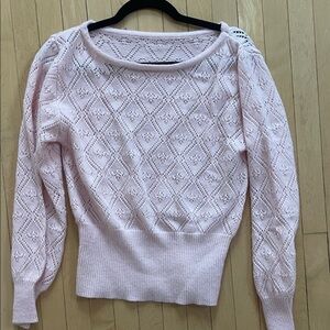 Brandy Melville Pink Diamond Knit Sweater
